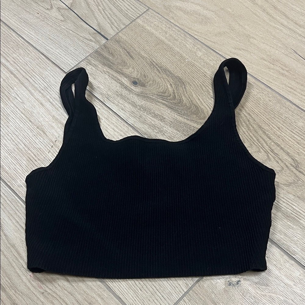 Aritzia Classic Black ribbed Crop Top
